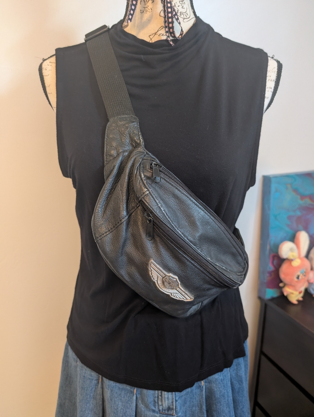 Vintage 2003 Harley Davidson 100th Anniversary Leather Fanny Pack